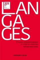 Couverture du livre « Langages n 221 1/2021 discours programmateurs et mise en situation » de  aux éditions Armand Colin