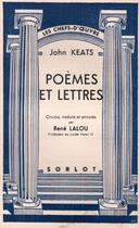 Couverture du livre « Poèmes et lettres » de John Keats aux éditions Nel