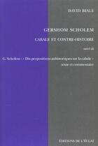 Couverture du livre « Gershom scholem - cabale et contre-histoire » de David Biale aux éditions Eclat