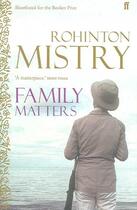 Couverture du livre « Family matters » de Rohinton Mistry aux éditions Faber Et Faber