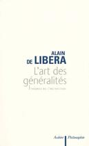 Couverture du livre « L'art des generalites - theories de l'abstraction » de Alain De Libera aux éditions Aubier