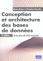 Couverture du livre « Conception et architecture des bases de données (4e édition) (4e édition) » de Shamkant B. Navathe et Ramez A. Elmasri aux éditions Pearson