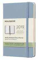 Couverture du livre « Agenda semainier poche bleu cendre rigide (édition 2019) » de  aux éditions Moleskine