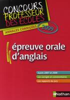 Couverture du livre « Épreuve orale d'anglais » de Funteun/Peters aux éditions Nathan