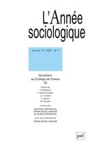 Couverture du livre « Annee sociologique 2022, vol. 72(2) » de  aux éditions Puf