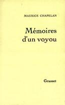 Couverture du livre « Mémoires d'un voyou » de Maurice Chapelan aux éditions Grasset