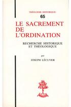 Couverture du livre « TH n°65 - Le sacrement de l'ordination » de Joseph Lecuyer aux éditions Beauchesne