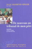 Couverture du livre « De nouveau au tribunal de mon pere (souvenirs) » de Singer Isaac Ba aux éditions Mercure De France