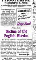 Couverture du livre « Decline of the english murder » de George Orwell aux éditions Adult Pbs
