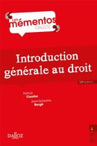 Couverture du livre « Introduction générale au droit » de Jean-Sylvestre Berge et Courbe/Patrick aux éditions Dalloz