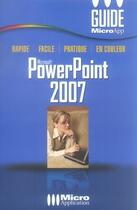 Couverture du livre « Powerpoint 2007 » de Alexandre Boni aux éditions Micro Application