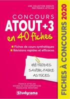 Couverture du livre « Concours atout+3 en 40 fiches (édition 2020) » de  aux éditions Studyrama