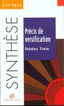 Couverture du livre « Précis de versification » de Frederic Turiel aux éditions Armand Colin
