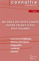 Couverture du livre « Au-delà de cette limite votre ticket n'est plus valable, de Romain Gary » de  aux éditions Editions Du Cenacle