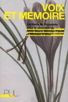 Couverture du livre « Voix et memoire, lectures de rousseau » de Mercier-Faivre A-M. aux éditions Pu De Lyon