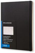 Couverture du livre « Agenda mensuel 2016 très grand format noir couverture souple » de  aux éditions Moleskine