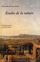 Couverture du livre « Études de la nature » de Henri Bernardin De Saint-Pierre et Colas Duflo aux éditions Classiques Garnier