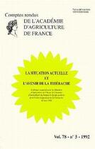 Couverture du livre « La situation actuelle & l'avenir de la thiérache (Vol.78 - N°5 - 1992) » de Aaf aux éditions Lavoisier Diffusion