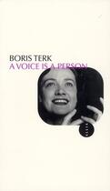 Couverture du livre « A voice is a person » de Boris Terk aux éditions Allia