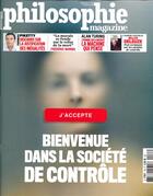 Couverture du livre « Philosophie magazine n 133 bienvenue dans la societe de controle - octobre 2019 » de  aux éditions Philo Revue