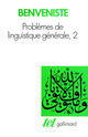 Couverture du livre « Problèmes de linguistique générale t.2 » de Emile Benveniste aux éditions Gallimard (patrimoine Numerise)