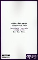 Couverture du livre « De l'obligation d'information dans les contrats » de Muriel Fabre-Magnan aux éditions Lgdj