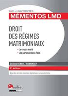 Couverture du livre « Mementos Lmd Droit Des Regimes Matrimoniaux, 5eme Edition » de Renault-Brahinsky Co aux éditions Gualino