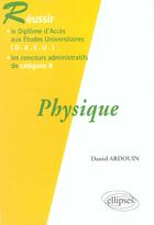 Couverture du livre « Physique » de Ardouin D. aux éditions Ellipses