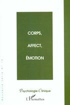 Couverture du livre « Corps, affect, émotion » de  aux éditions L'harmattan