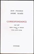 Couverture du livre « Correspondance Avec J.Paulhan » de Andre Suares aux éditions Rougerie