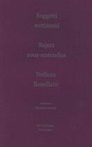 Couverture du livre « Sujets sous-entendus » de Stefano Busellato aux éditions Heros Limite