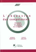 Couverture du livre « Obsession des competences (l') » de Boutin aux éditions Eska