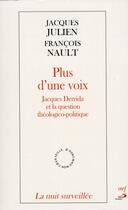 Couverture du livre « Plus d'une voix » de Francois Nault aux éditions Cerf