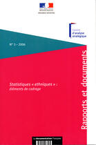 Couverture du livre « Statistiques ethniques : éléments de cadrage » de  aux éditions Documentation Francaise
