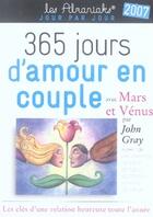 Couverture du livre « Mars et vénus ; 365 jours d'amour en couple » de John Gray aux éditions Editions 365