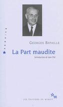 Couverture du livre « La part maudite » de Georges Bataille aux éditions Minuit