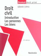 Couverture du livre « Droit civil tome 1 : introduction » de Gerard Cornu aux éditions Lgdj