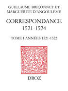 Couverture du livre « Correspondance (1521-1524) » de Bri Onnet Guillaume aux éditions Librairie Droz