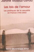 Couverture du livre « Les lois de l'amour » de Janine Mossuz-Lavau aux éditions Payot