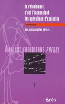 Couverture du livre « Afp 07 - le refoulement c'est l'inconscient 1 » de  aux éditions Eres