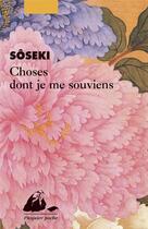 Couverture du livre « Choses dont je me souviens » de Soseki Natsume aux éditions Picquier