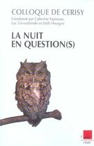 Couverture du livre « La nuit en question(s) » de Catherine Espinasse aux éditions Editions De L'aube