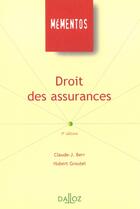 Couverture du livre « Droit Des Assurances ; 9e Edition » de Hubert Groutel et Claude-J Berr aux éditions Dalloz