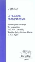 Couverture du livre « Le réalisme propositionnel » de Laurent Cesalli aux éditions Vrin