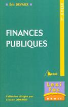Couverture du livre « Finances publiques » de Lombois aux éditions Breal
