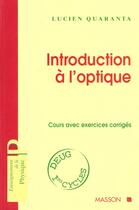 Couverture du livre « Introduction A L'Optique » de Lucien Quaranta aux éditions Elsevier-masson