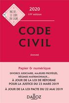 Couverture du livre « Code civil (édition 2020) » de Xavier Henry et Pascal Ancel et Alice Tisserand-Martin et Georges Wiederkher aux éditions Dalloz