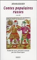 Couverture du livre « Contes populaires russes Tome 3 (2e édition) » de Afanassiev aux éditions Imago