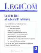 Couverture du livre « Legicom N 28 - La Loi De 1881 A L'Aube Du Troisieme Millenaire » de Ader/Leclerc/Guerder aux éditions Victoires