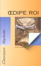 Couverture du livre « Oedipe Roi » de Sophocle aux éditions Hachette Education